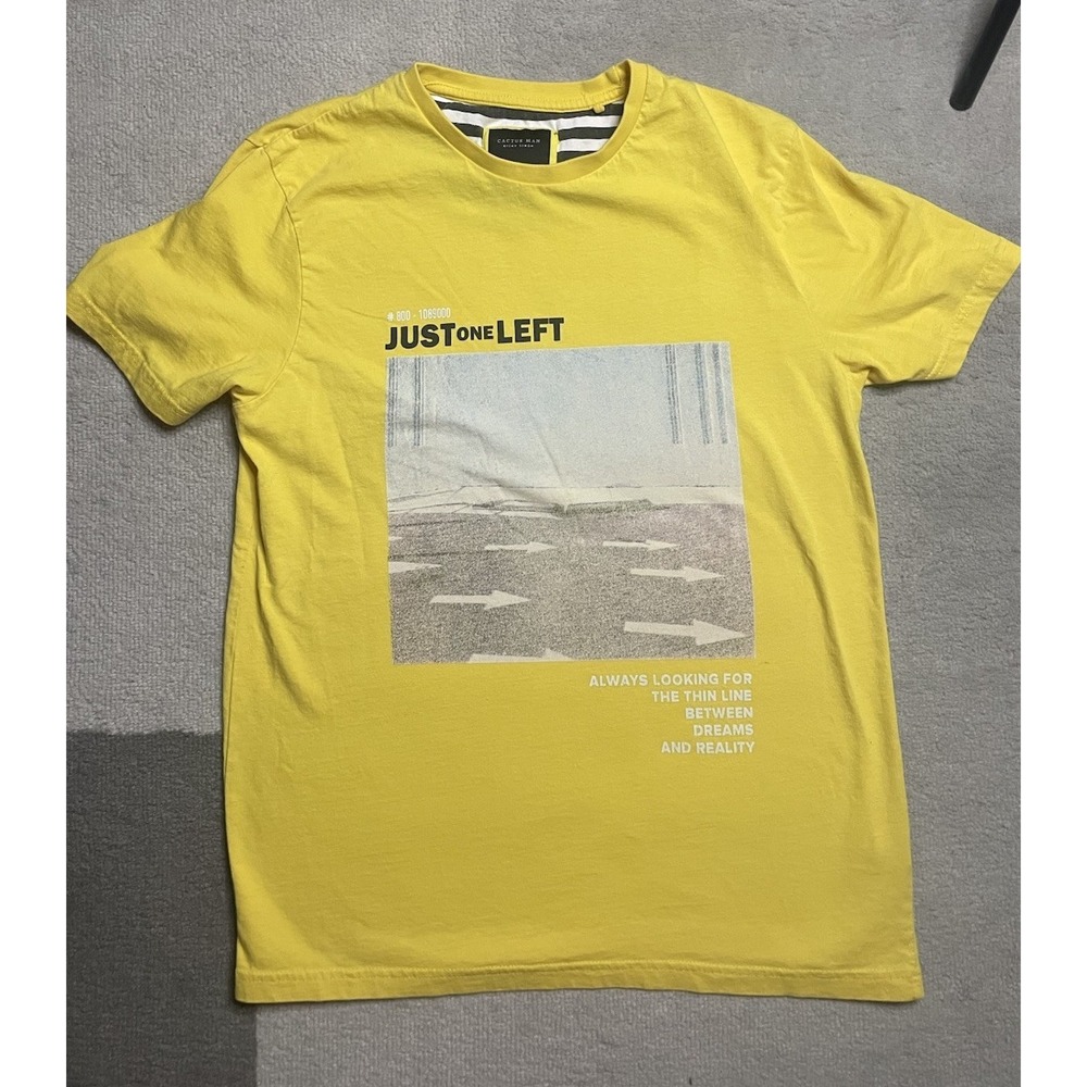 Cactus Man By Ricky Men's Tshirt Yellow Size Small "Just One Left"